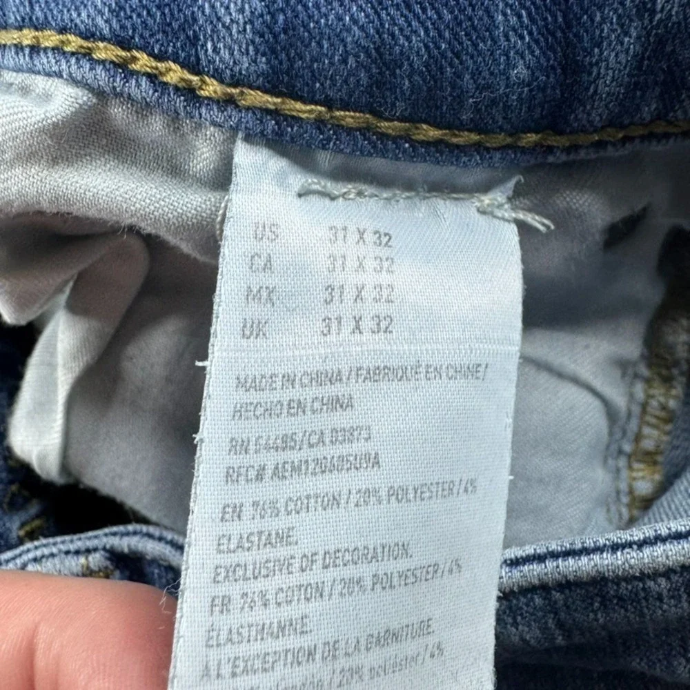 American Eagle Jeans Mens 31x32 Blue Slim Straight Cotton Stretch Denim Workwear